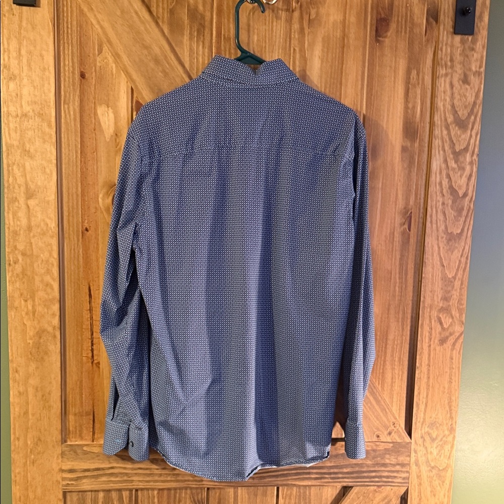 Bugatchi Men's Blue Patterned Button-Down Shirt - image 6